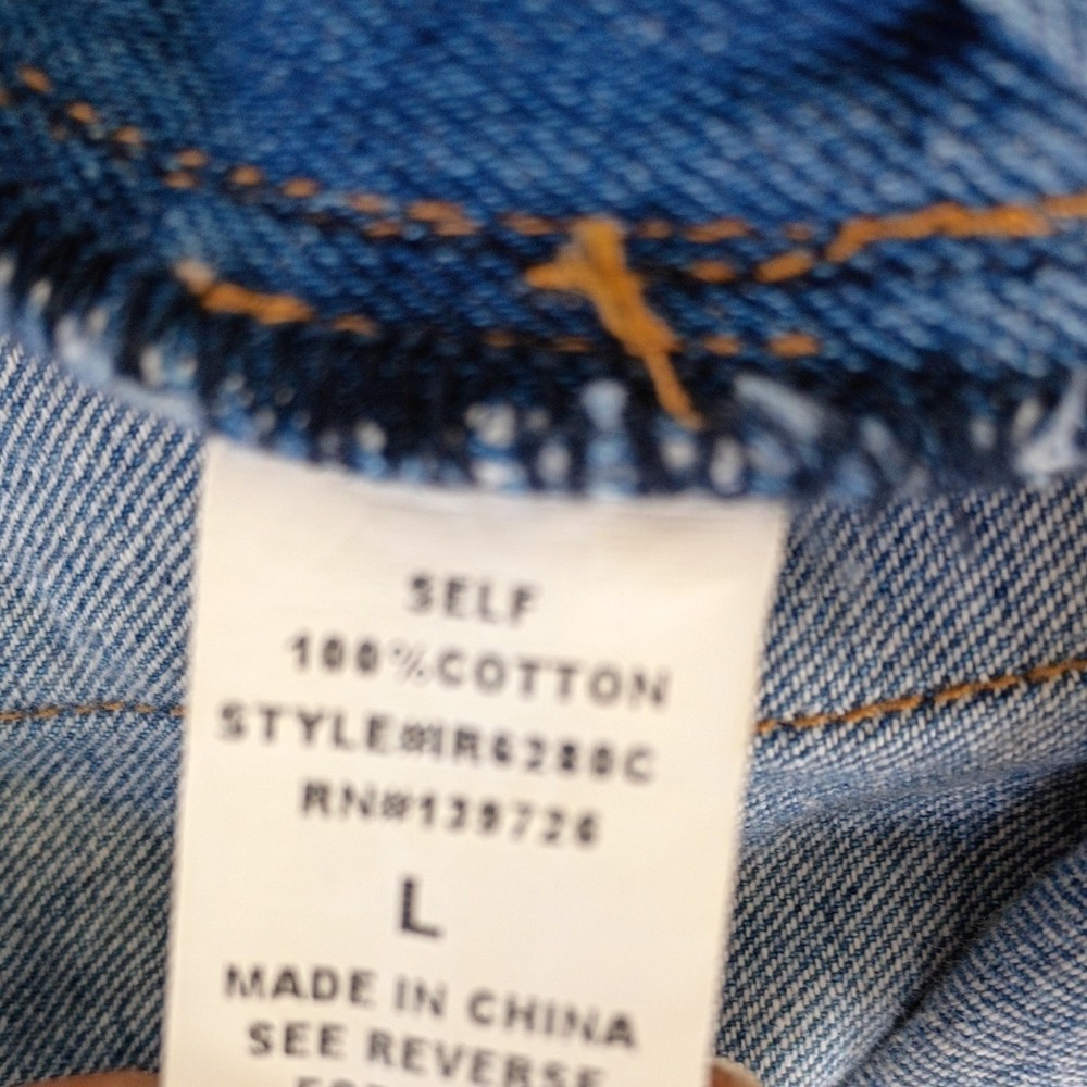 Honey Punch Blue Distressed Denim Overalls L Ripped Straight Leg Y2K Vintage Sty - Picture 11 of 12